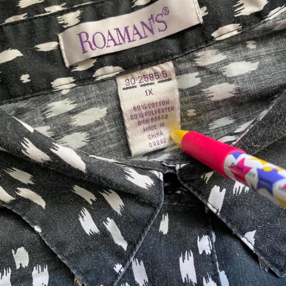 Fun Black And White Pattern Button Down - image 3